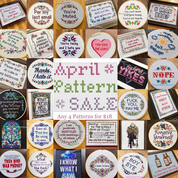 *April Pattern Sale - Any 4 for $18*