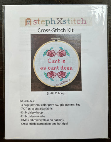Cunt Is As Cunt Does Cross Stitch Kit