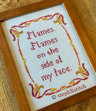 Flames. Flames On The Side of My Face -Cross-Stitch Kit