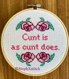 Cunt is As Cunt Does - PDF Cross Stitch Pattern
