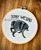Jimothy the Raccoon Finished Cross-Stitch