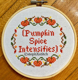 (Pumpkin Spice Intensifies) Cross Stitch Hoop Art
