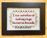 I Am Untethered & My Rage Knows No Bound - PDF Cross Stitch Pattern