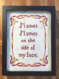 Flames. Flames On The Side of My Face -PDF Cross Stitch Pattern