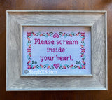 Please Scream Inside Your Heart - Cross Stitch Kit