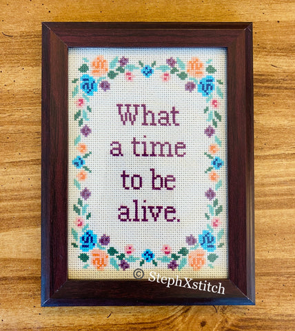 What A Time To Be Alive PDF Cross Stitch Pattern