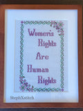 Women's Rights Are Human Rights - Framed Cross-Stitch