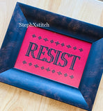 RESIST - Framed Cross Stitch