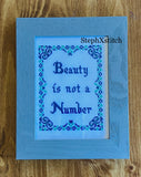 Beauty Is Not A Number - Framed Cross-Stitch