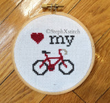 Love My Bike -PDF Cross Stitch Pattern